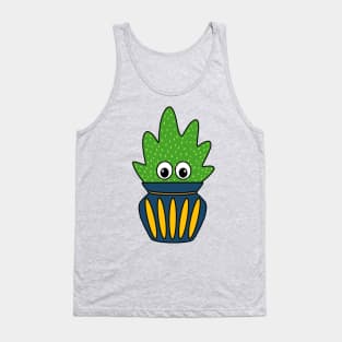 Cute Cactus Design #285: Meaty Succulent In Cute Jar Planter Tank Top